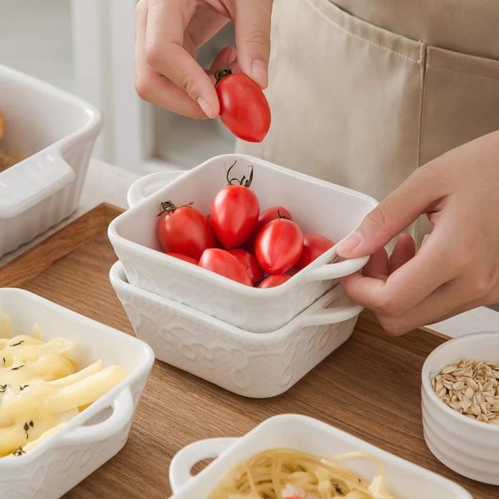 MALACASA Série TARA - 3 Plats à Gratin En Grès Super Pratiques ! Parfaits Pour Four, Lasagnes Et Gratins