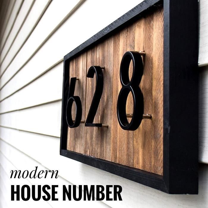 Plaque Numero Maison 15 cm Big Maison Noire Numéro Floating Signe Moderne  Numéros de Porte Signalisation de bâtiment Extérieur Numero De Maison  (Color : 9, Size : 15cm) : : Bricolage