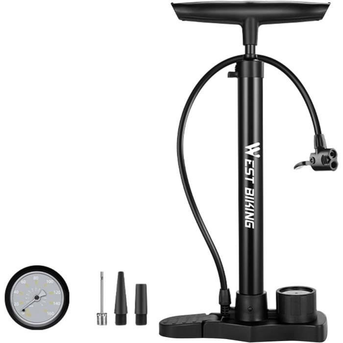 Pompe à Pied Pour Vélo Avec Manomètre WEIDMAX - Valves Presta Et Schrader, Pression Max 160 PSI - Portable, Légère, Pour VTT, Route, Ballons