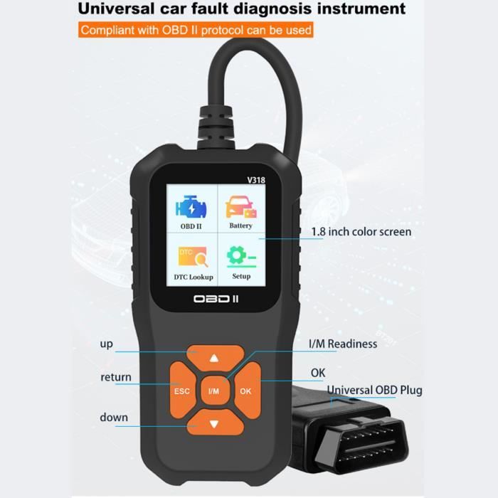 Valise Diagnostic Multimarque Lescars OBD2-Diagnosegerät OD-170