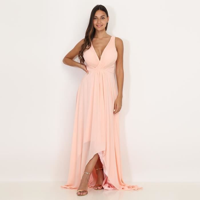 Robe dos hotsell nu rose poudré