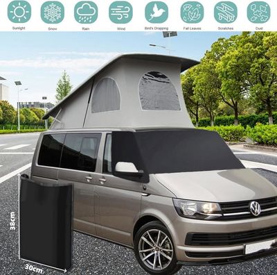 Pare-Soleil Pour Pare-brise VW T5 T6 - 8 Pièces, Aluminium Et Non Tissé - Protection UV Et Chaleur