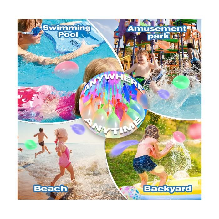 Lot 222 Ballons à Eau – Remplissage Rapide 10 Secondes – Fermeture Auto – Fête été