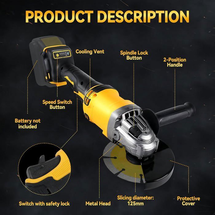 Meuleuse Makita Sans Fil 125 Mm Meuleuse D'Angle Sans Fil 125mm Compatible Makita 18V - Moteur Brushless, 0-10000 Tr/min, 4 Disques Inclus - Parfaite Pour Meulage Et Découpe Meuleuse Sans Fil Makita 18V Meuleuse Makita Sans Fil 125 Mm Meuleuse D'Angle Sans Fil 125mm Compatible Makita 18V - Moteur Brushless, 0-10000 Tr/min, 4 Disques Inclus - Parfaite Pour Meulage Et Découpe Meuleuse Sans Fil Makita 18V