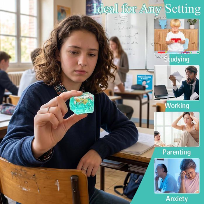 Squishy Cube Lent Retour – Cube Stress Boule Anti Stress Glaçon – Squishy Anti Stress avec Coquillages – Jouet Sensoriel pour Adultes, Adolescents – Récompense de Classe (C Squishy Cube Lent Retour – Cube Stress Boule Anti Stress Glaçon – Squishy Anti Stress avec Coquillages – Jouet Sensoriel pour Adultes, Adolescents – Récompense de Classe (C