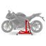 Béquille Moto Avant sous Colonne de Direction ConStands Front Head Classic Rouge adapteurs INCL.
