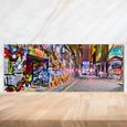 Tulup 125x50cm Crédence de cuisine sur verre sécurité:- Art: moderne classique - Graffiti Coloré - Multicolore-0