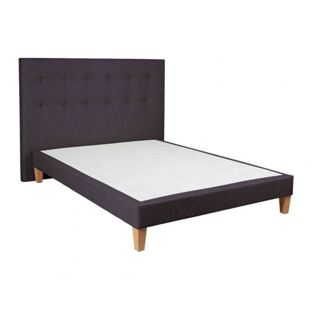 Ensemble Sommier Deco 140x190 Tete De Lit Capitonnee Gris Charcoal 160 Someo Achat Vente Tete De Lit Ensemble Sommier Deco 140x190 Cdiscount