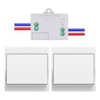 AIMOONSA Interrupteur sans fil sans piles Lot de 2 kit interrupteur sans fil autoalimente va et vient sans fil sans pile(1Gang 2V1 A)