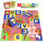KITYTETY Tapis de Jeu Puzzle en Mousse EVA - Alphabet et Chiffres 36 Dalles 30x30x1cm, Tapis d'eveil enfants - Qualité Infantile non Toxique