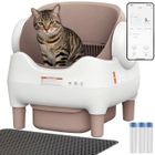 MIHTROV Bac à Litière Autonettoyant, Litière Automatique à Dessus Ouvert pour, Capteurs de Sécurité, Inclut Sacs à Litière et Tapis,Rose