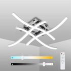 EIDISUNY Plafonnier LED 24W Design Moderne Courbé Lampe de Lustre Plafonnier avec Télécommande 3 Couleurs Dimmable pour Salon Chambre Salle