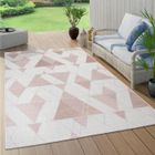 Paco Home Tapis Intérieur & Extérieur, Pour Balcon Et Terrasse, Avec Design Losanges, Rose 240x340 cm