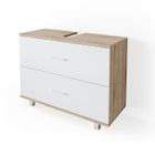 Meuble sous vasque simple Ilias, 80x60.8cm, Blanc/Sonoma, Sonoma, Vicco