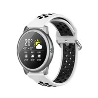 22MM Bracelet de montre en silicone Blanc-noir pour Xiaomi Haylou Solar LS05 / Samsung Galaxy Watch 3