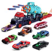Jouets de camion de transport de voiture pour enfants,4 en 1 avec 8 camions en alliage de lancement, cadeau idéal pour les garçons