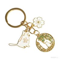 Mignon chat porte-clés Souvenir Mini pendentif porte-clés pour clé de voiture femmes hommes sac à main