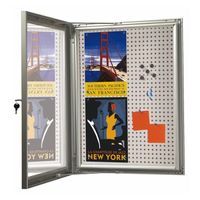 vitrine d'affichage liège/magnétique - DEVAML-12A4 12 x A4 Argent