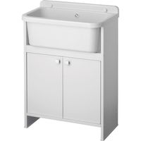 Bac à laver avec meuble économie de place en PVC blanc 55x35 cm mod. Adele