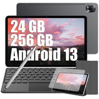 Blackview MEGA1 Tablette Tactile 11.5" 120Hz Android 13 2.4G+5G Wifi, RAM 24 Go ROM 256 Go/SD 1 To 8800mAh Gris Avec Clavier K1