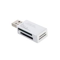 Sonew Lecteur de carte USB 2.0 argent Lecteur de carte à puce Multi lecteur de carte mémoire pour Memory Stick Pro Duo Micro SD TF