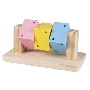 JOUET DUVO+ Cubes rotatifs en bois - Multicolore - 14 x 7,5 x 6,5 cm - 0,11 kg - Pour rongeurs