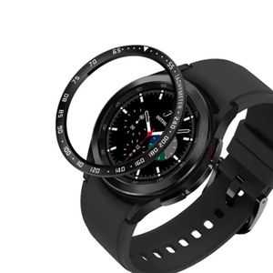 PROTECTION MONTRE CONN. Montre Connectee - AIHONTAI - Galaxy Watch 4 44mm - Coque en métal - Protection anti-rayures - E-noir