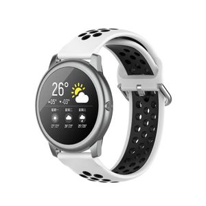BRACELET DE MONTRE 22MM Bracelet de montre en silicone Blanc-noir pou