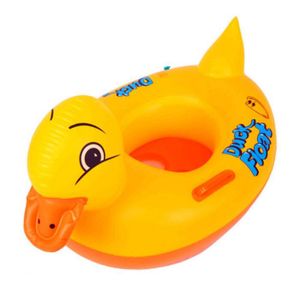 BOUÉE - BRASSARD JAUNE - Anneau de piscine gonflable avec poignée, siège pour bébé, canard, mignon, accessoires pour enfants