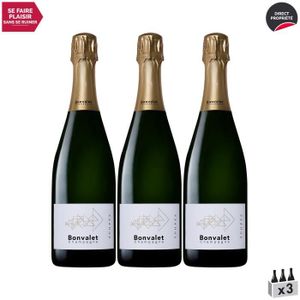 CHAMPAGNE Champagne Épopée Blanc - Lot de 3x75cl - Bonvalet - Cépages Chardonnay, Pinot Noir, Pinot Meunier