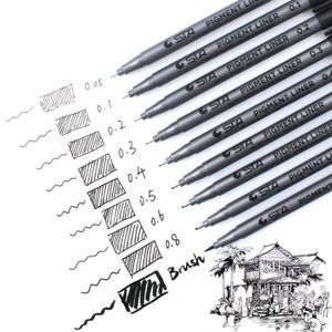 Kesote Fineliner Lot De 9 Stylos Feutres Noir Très Fins Pour