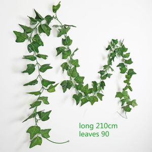 FLEUR ARTIFICIELLE Décoration florale,Feuilles de lierre artificielles suspendues en soie verte, 1 pièces, 230cm, plantes - Type Parthenocissus leave
