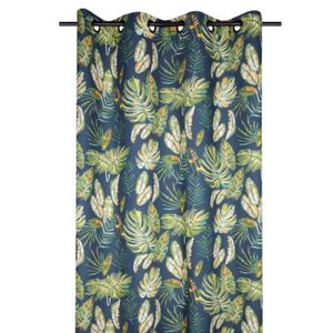 NICETOWN Rideaux Plantes Feuilles Imprim/és Rideau Occultant D/écoration de Fen/être /à Oeillets Tissu Polyester pour Salon Lot de 2 132 x 160 cm Bleu Clair