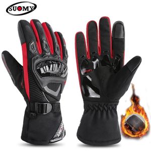GANTS - SOUS-GANTS Suredépensé-Gants de moto thermiques imperméables à deux doigts,gants de ski chauds,gants de cyclisme,gants de - Red-Winter