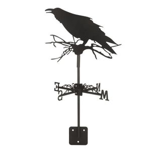 GIROUETTE - CADRAN SALUTUYA Girouette d’ornement de corbeau Girouette corbeau ornement girouette girouette fer métal girouette pour jardin solaire