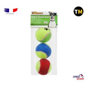Paris Prix Lot de 2 Balles de Tennis Chien 4cm Multicolore pas cher 