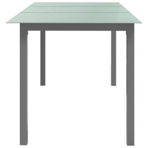 TABLE DE JARDIN  RUIDA Table de jardin Gris clair 150x90x74 cm Aluminium et verre tout neuf