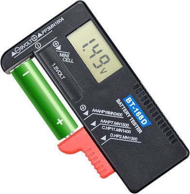 Testeur De Piles Universel à Aiguille - Pour Piles AA, AAA, C, D, 9V Et Piles Bouton 1.5V - Vérification État De Charge