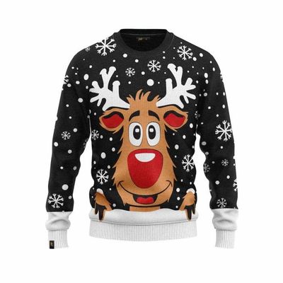 Pull De Noël Pour Femme - Renne - Col Rond - Pull De Noël - Renne