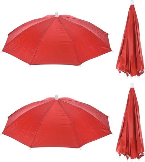 Chapeau Parapluie Pliable Mains Libres - Diamètre 95 Cm, Longueur Pliée 34 Cm, Réglable, Pour Pêche, Jardinage, Randonnée, Protection Soleil Et Pluie