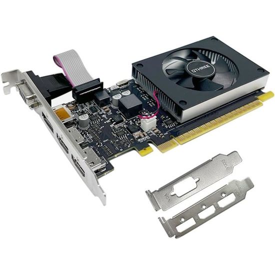 Carte Graphique GT 730 4Go DDR3 – Dual HDMI, VGA – Low Profile – Pour PC Bureau Basse Consommation