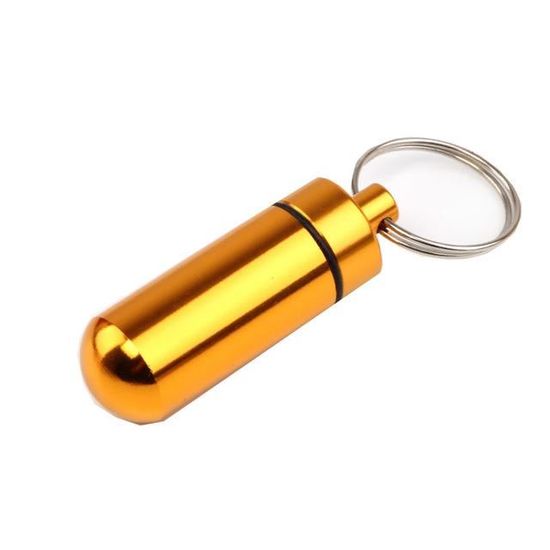 Flacon étanche Métal EDC 100x32mm - Pour Survie, Pêche, Médicaments, Argent (noir, Tête Pointue) - 4