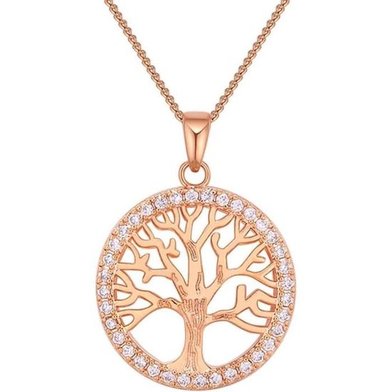 Collier Femme Cancer – Pendentif Signe Astrologique – Or Rosé Mat Et Strass – Neuf