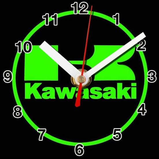 Horloge murale Kawasaki diamètre 25 cm | Moto Shop 35