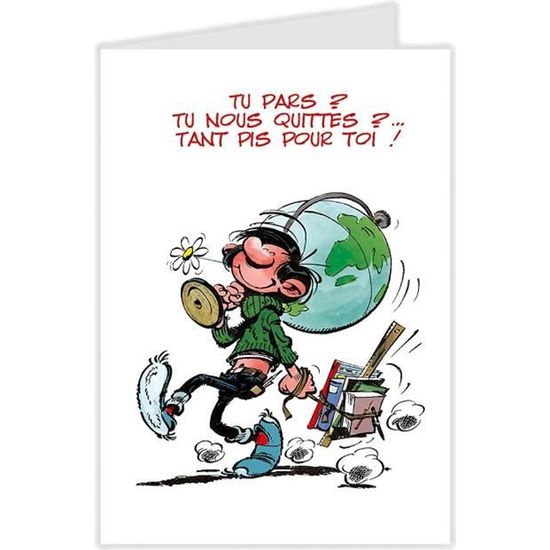 Carte Diplôme Retraite Gaston Lagaffe - Humour Farniente Et Repos - Double Avec Enveloppe