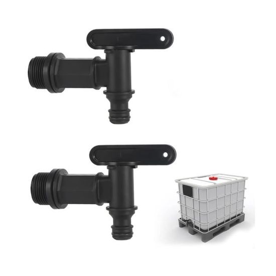 Lot De 2 Robinets D'Écoulement (3/4") En Plastique - Robinet