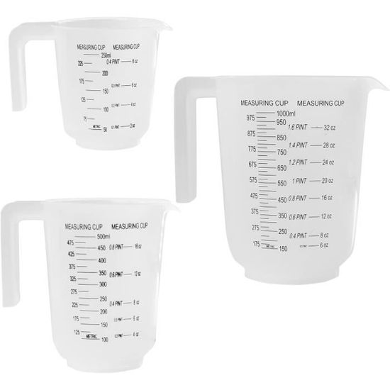 Pichet Doseur Brussels 1000 Ml - Plastique Transparent Avec Graduation, Bec Verseur Et Poignée