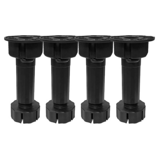 4x PIED DE MEUBLE CUISINE HAUTEUR REGLABLE 100160MM Ø28MM AVEC BASE