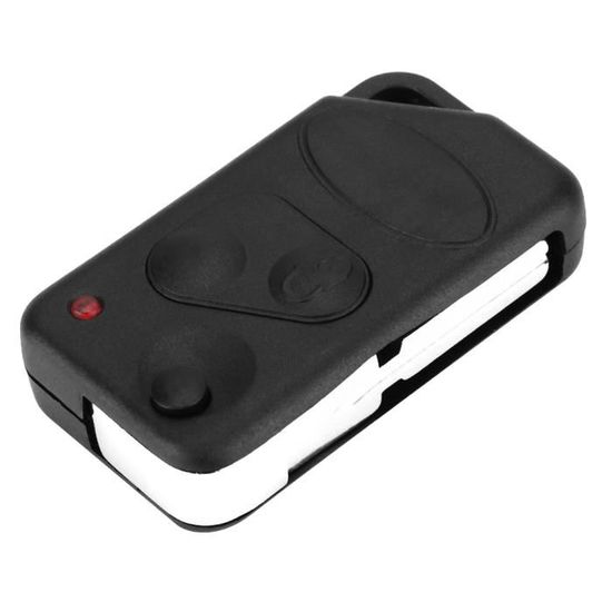 Coque De Remplacement Pour Clé Télécommande Citroën C1 C2 C3 C5 - 2 Boutons, Avec Lame Non Coupée - Noir - Transfert électronique Facile