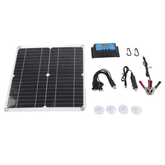 Kit Starter Panneau solaire 100W 12V Régulateur de charge 10A 12V